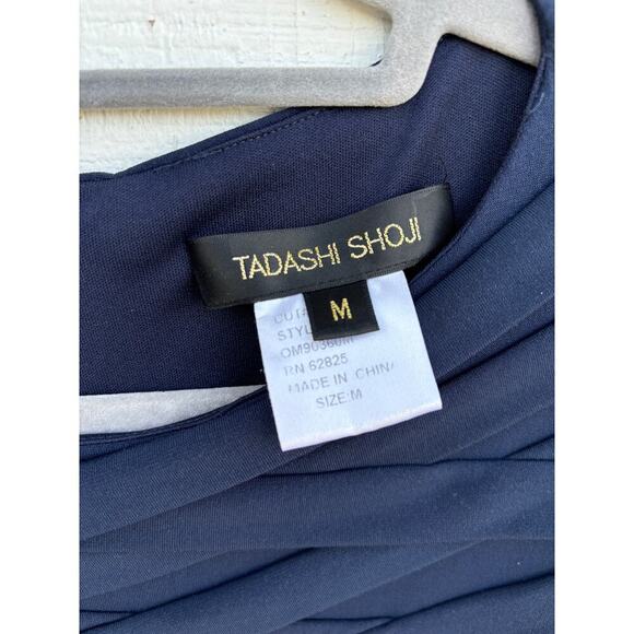 Tadashi Navy Blue Dress, Formal,‎ Flattering, Monochromatic, Cap Sleeves, Sz M - Picture 8 of 8